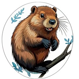 3 Pcs Cute Beaver Stickers 3in, Gifts for Water Bottles, Beaver Vinyls Stickers Decal Waterproof Bottles, Sticker for Kids Teen Laptop, Luggage Skateboard Water Bottle,Phone.(Beaver 81)