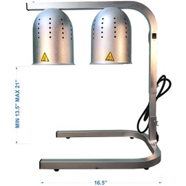 Avantco Commercial Portable W62 Heat Lamp Food Warmer 2-Bulb Free-Standing (2)