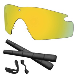 Predrox Gold Mirror Si Ballistic M Frame 2.0 Lenses & Rubber Kits Replacement for Oakley Sunglass Polarized
