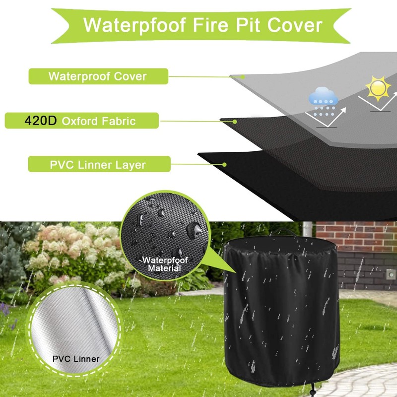 Rilime Fire Pit Cover Propane Fire bowl Column for Ninja