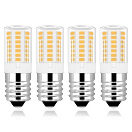 LFLAMPON E17 Light Bulb 3000K Warm White,T5 Intermediate Base Microwave LED Bulbs,3.5W Equivalent 30-40W Halogen,460LM Non Dimmable for Refrigerator,Under Hood Appliance,4 Pack