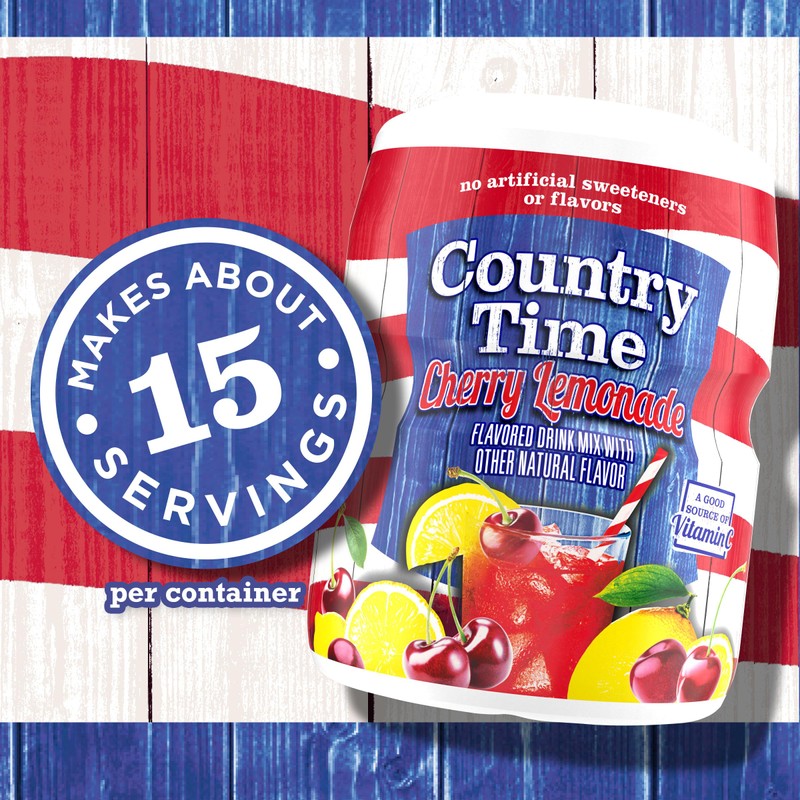 Country Time Cherry Lemonade Powdered Drink Mix, 1 Canister, for