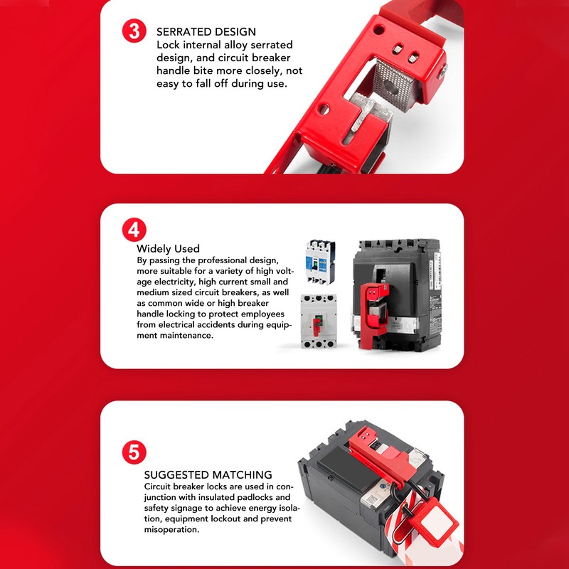 Lockout Tagout Breaker Lock Energy Isolation Impact Resistant Breaker Box