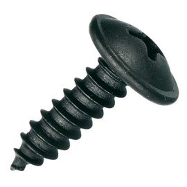 Phillips Flat Head Self-Tapping Screws with Disc, Black, Galvanised