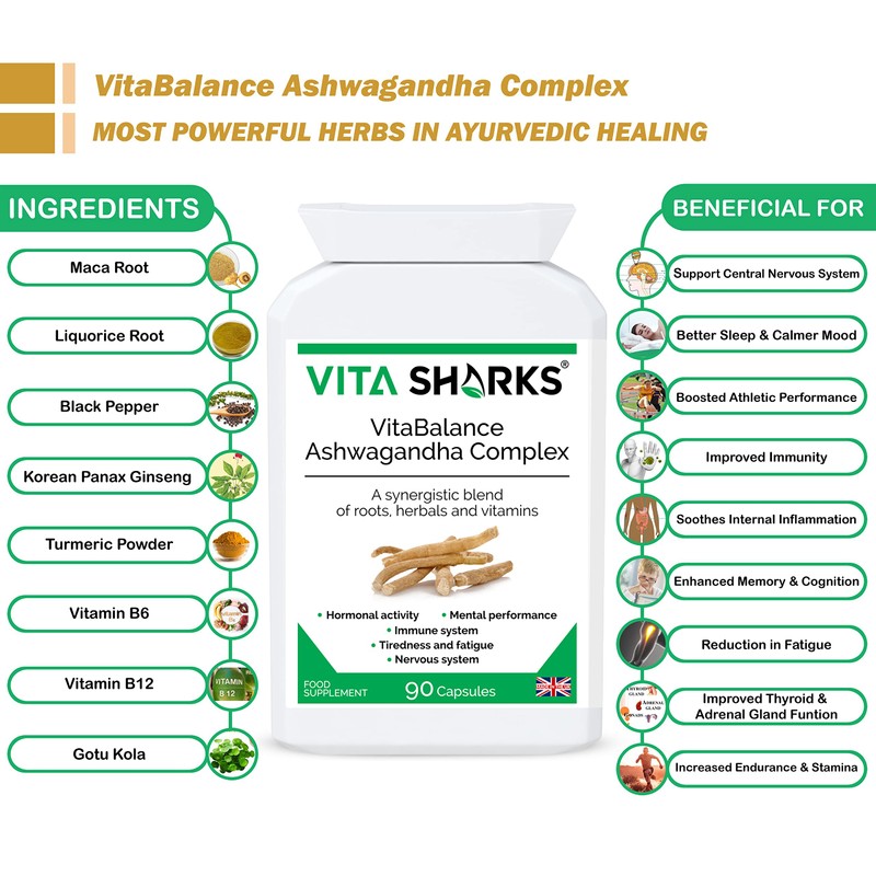 VitaBalance Ashwagandha Complex: Stress Relief & Adaptogen | Vegan |