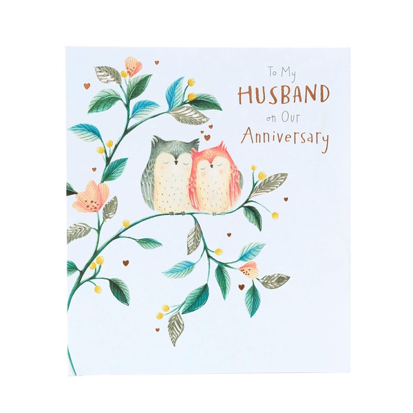 To My Husband On Our Anniversary Greeting Card Foiled Greetings Cards