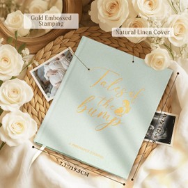 Lanpn My Pregnancy Journal Memory Book for First Time Mom, 156 Page Pregnant Announcement Must Have Planner Scrapbook, Mom to Be Keepsake Gift Pregnancy Tracking Diary for Expecting Parent Sage Green