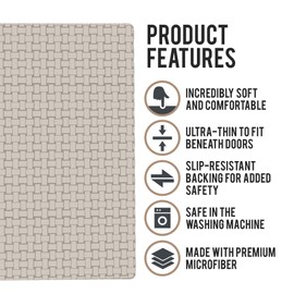 Shape28 Small Area Rug Mat Ultra-Thin Kitchen Rug Entrance Mat with Non Slip Rubber Backing Size 28 inches x 20 inches Color Latte Design 5C