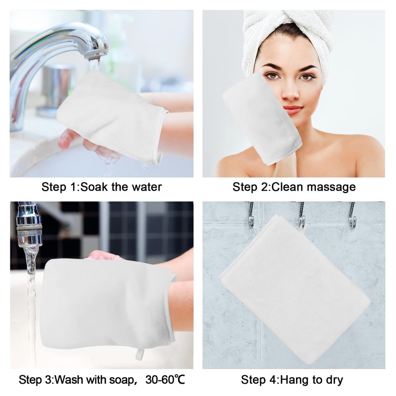 PHOGARY 8 Pack Microfiber Wash Mitts Flannel Soft Wash Mitt
