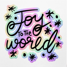 Holographic Decal Stickers of Joy The World Premium Waterproof Vinyl Decal Stickers for Laptop Phone Accessory Helmet Car Window Mug Tuber Cup Door Wall Decoration ANDVER3g8261aHO