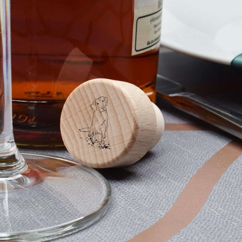 19mm 'Muddy Labrador' Wooden Bottle Stopper/Cork (BS00025905)