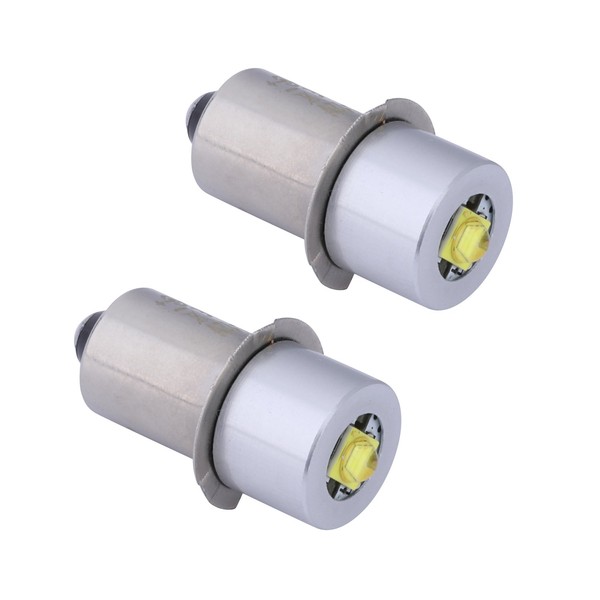 JOMITOP 4-24V 18V LED Bulb Replacement for Flashlight DC 3W 4.5V 6V 9V 12V 19.2V on 3 4 5 6 Cell Flashlight 2 Pack