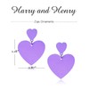 Double Heart Earrings for Women Colorful Love Heart Dangle Drop