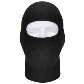 Rothco Fine Knit Acrylic One Hole Facemasks Winter Balaclava Ski and Snowboarding Hat - Black