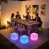 8-in Solar Cube Light Outdoor Waterproof, 16 Colors Illuminate Cube