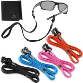 Eye Glasses String Holder Strap - Eyeglass Straps Cords for Men Women - Eyeglass Holders Around Neck - Sunglasses String Chain Lanyard Retainer - 4 Pcs Orange Pink