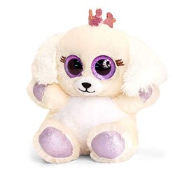Keel Toys Bichon Frise 6-inch Plush Toy with Glitter Eyes and Soft Fur
