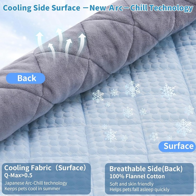 Petvolve Dog Cooling Mat 35.4" x 23.6", Double-Sided Dog Cooling