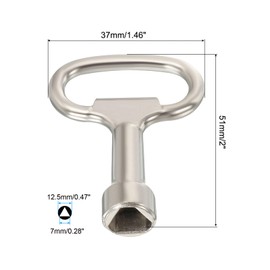 PATIKIL 12.5x7mm Triangle Socket Spanner Key, 6 Pack Electrical Cabinet Gas Water Meter Key for Elevator Lift Door Triangle Panel Lock, Silver