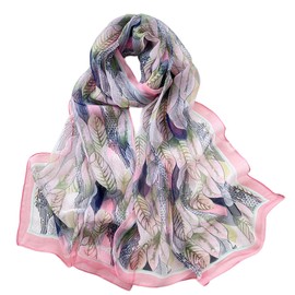 FAIRYGATE Womens Scarves Fashion Sheer Plume Scarf Colorful Shawl for Women Soft and Comfortable Georgette Chiffon Material Beautifully Designed Fashionable B7019