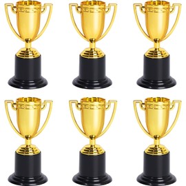 WEITAPYT Pack of 6 trophies, mini golden trophies for children, plastic mini winner trophies for party favours, party bags at children's birthday competitions, sports tournaments reward