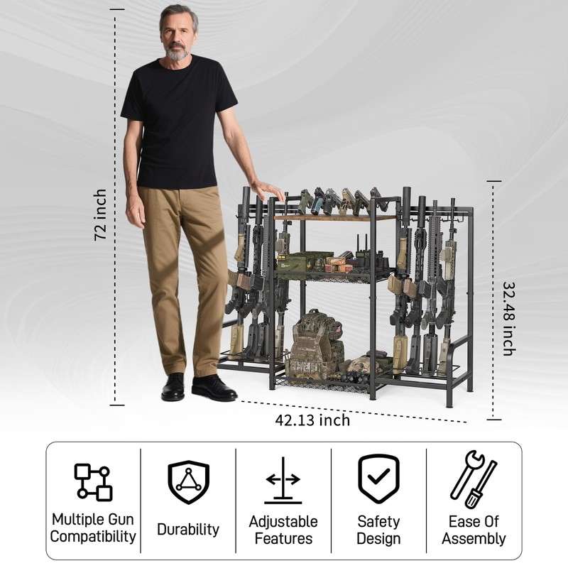 Upbci Gun Rack, Portable Rifle Rack Stand for Floor, Folding