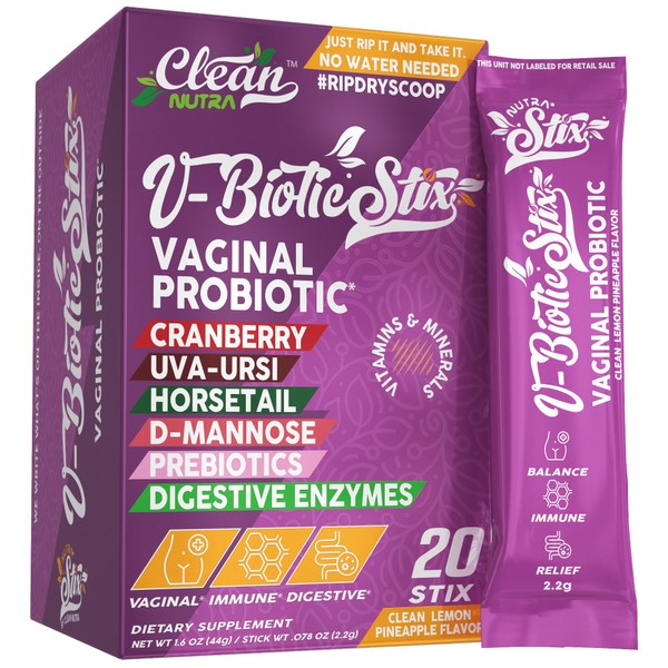 Clean Nutraceuticals Vaginal Probiotics for Women with Cranberry Extract, D-Mannose,