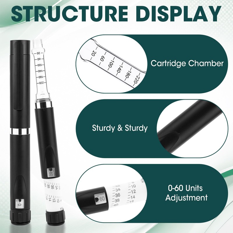 60 Unit Reusable Peptide Pen, with Adjustable Dose Dial Compatible