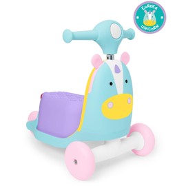Skip Hop Kids 3-in-1 Baby Activity Push Walker & Ride On Scooter Toy, Unicorn