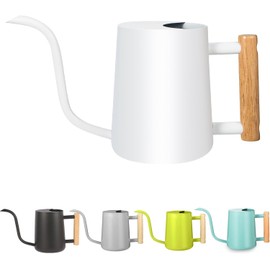 Ukipos Regadera para Plantas, Regadera de Metal de 35 onzas, Regadera de Acero Inoxidable para Plantas de Interior con Boquilla Curva Larga, Jardinería (Blanco)