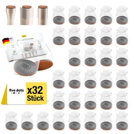 Chair Leg Caps & Felt Pads for Chairs as Chair Leg Protectors [M, Pack of 32] Chair Gliders Replacement - Chair Socks/Chair Leg Caps Round as Chair Felt Gliders & Gliders for Chairs