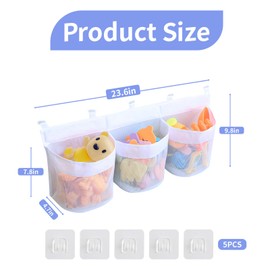 Bath Toy Storage Bag, Bath Toy Storage Organiser, Bath Toy Organiser, Bath Toy Net, Bath Toy Mesh Bag, Storage and Sorting of Toys, Ideal for Baths (White)