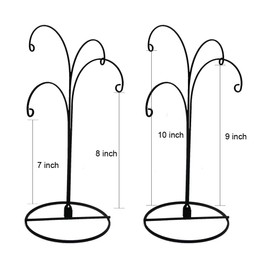 HOHIYA Ornament Display Stand Holder Christmas Hanger Hook Dog Cat Glass Ball Bauble 4 Arms 12inch Black 2 Pcs Taiwan Made