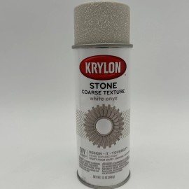 Krylon K18213 Coarse Stone Texture Finish Spray Paint, White Onyx, 12 Ounce