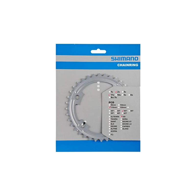 Shimano FC-5800 chainring 34T-MA for 50-34T, silver silver