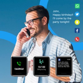 Bean Information Technology Emerge S3 Silver Smartwatch for iOS and Android