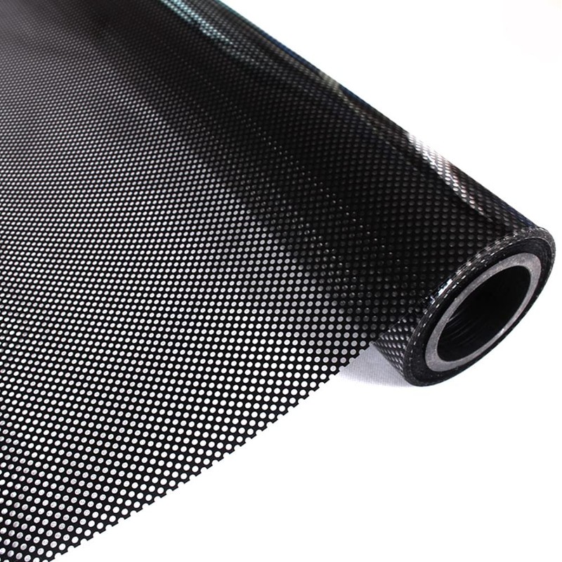 Moyishi One-Way Perforated Black Vinyl Privacy Window Film Electrostatic Adhesive