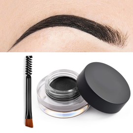 Xzeemo 3g Eyebrow Cream, Eyebrow Pomade Gel, Eyebrow Colour with Double-Sided Brush for Eyebrow Makeup (Black)