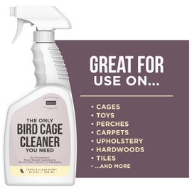 Natural Rapport Bird Cage Cleaner - The Only Bird Cage Cleaner You Need - Bird Poop Spray Remover, Naturally Removes Bird Waste (32 Oz)