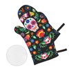 Colorful Rainbow Glitter Oven Mitts and Pot Holders Set of