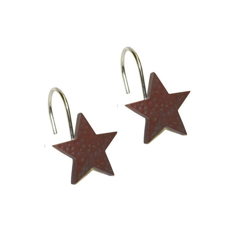 Park Designs Star Shower Curtain Hooks (Set of 12), Red