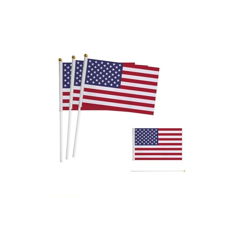 American Flag Mini Small US USA Handheld Stick Flags 5.5x8.3