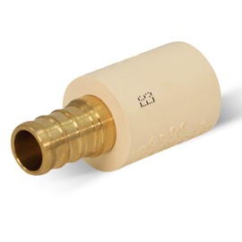 Midline Valve CSDQQG3401-OM 3/4'' PEX Barb x 1" CPVC Adapter Pipe Fitting; No Lead Brass