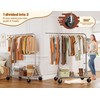 Raybee Heavy-Duty Clothes Rack, 117" W Rolling Rack with Wheels,
