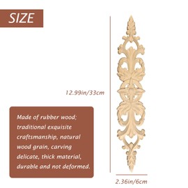 Hezhou Pack of 2 wooden ornaments for furniture ornaments for furniture wooden ornaments wooden ornaments for furniture. Can be attached to walls, doors, cabinets, windows, mirrors and fireplaces