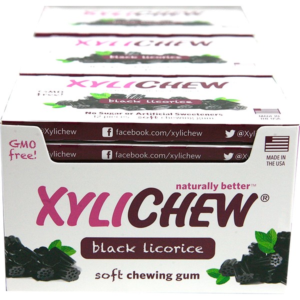 Xylichew, Gum Black Licorice, 12 Count