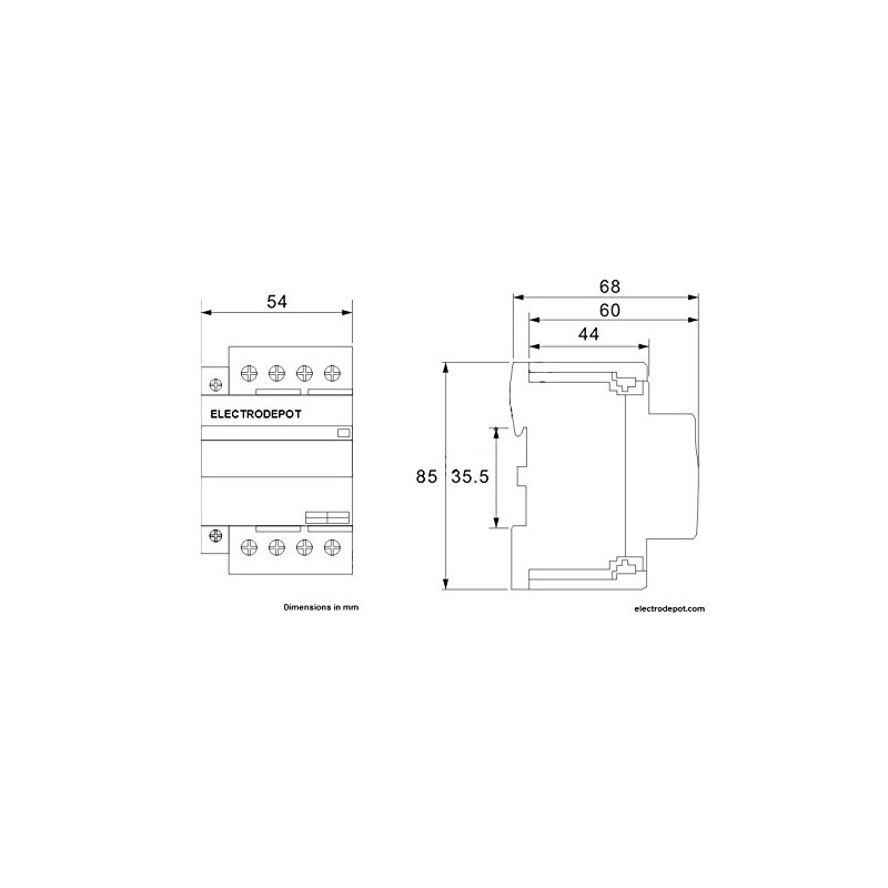 40AMP 4 Pole Designer NO Modular Contactor for 120 220