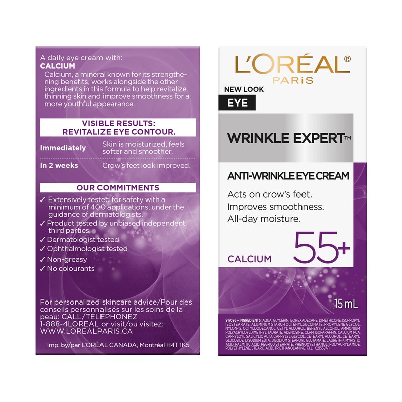 L'Oreal Paris Wrinkle Expert 55+ Anti-Wrinkle Eye Cream with Calcium,