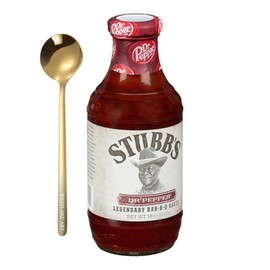 Westlake art Bundle of Stainless Steel Spoon - 135cm - Gold, and Dr Pepper BBQ Sauce, 18 oz, Pack of 1