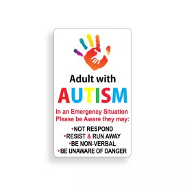 Real Sticky Adult Autism Sticker Emergency Rescue Car Vehicle Alert Window Safety Decal 911